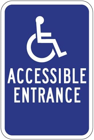 Stopsignsandmore - סימן מדריך כניסה לכיסא גלגלים - אין חץ - 12x18- רפלקטיבי | אלומיניום ללא חלודה